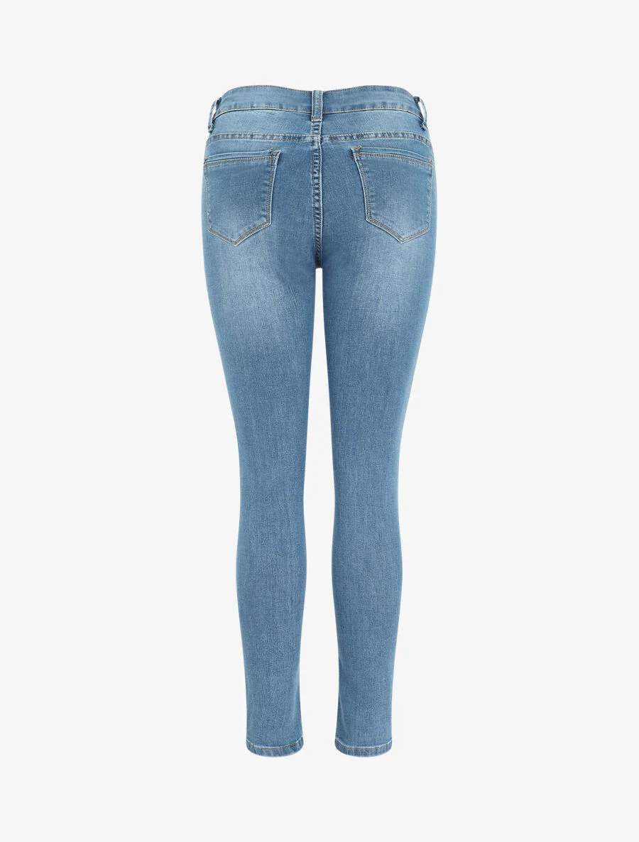 Verwassen skinny jeans met hoge taille - Blauw - Image 2
