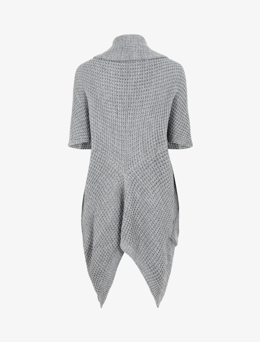Vest met korte mouwen en sjaalkraag - grijs - Image 2