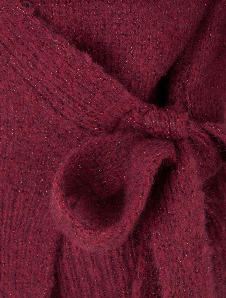 Vestje met glinsterend detail om te knopen - Wijnrood - Image 3