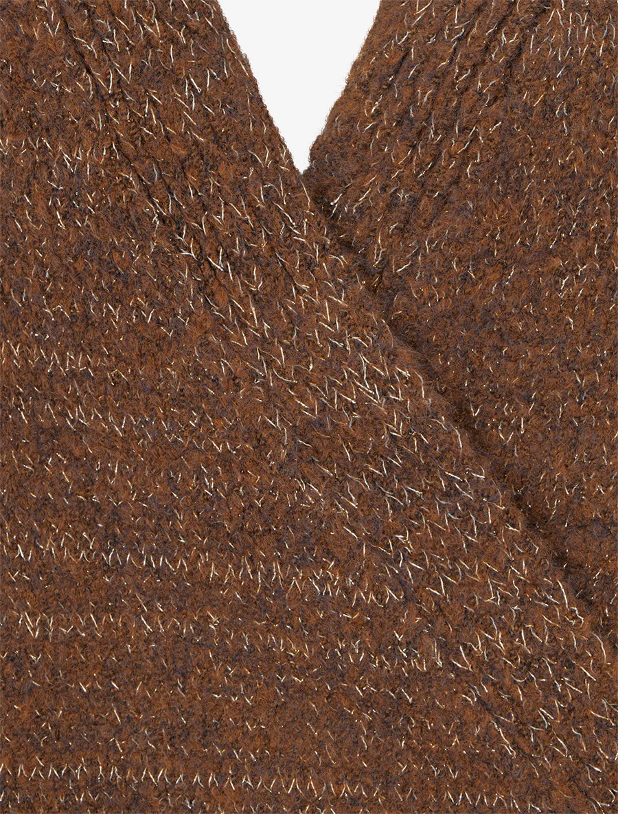 Vestje met glinsterend detail om te knopen - Bruin - Image 3