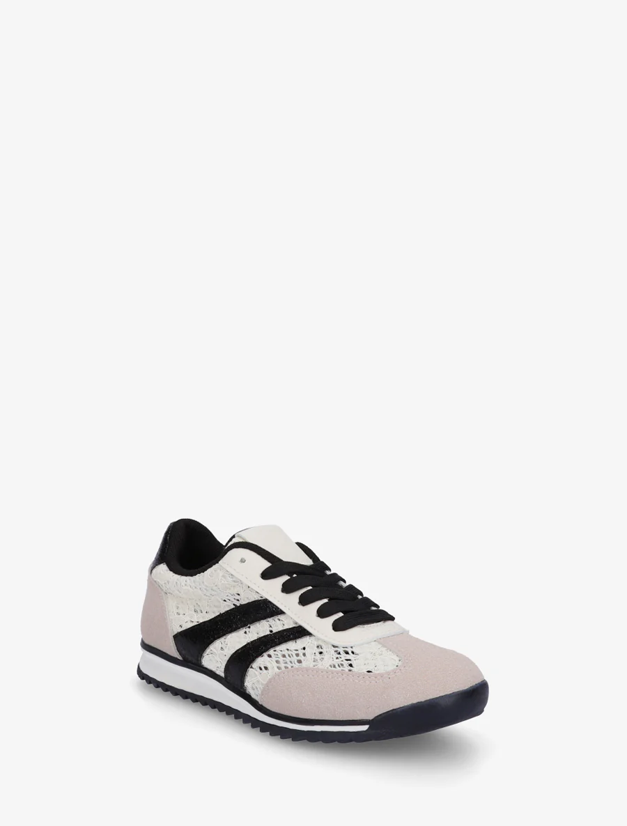 Veterschoenen met contrasterende strepen - Zwart - Image 2