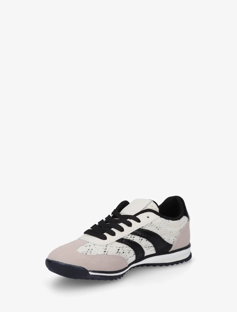 Veterschoenen met contrasterende strepen - Zwart - Image 3