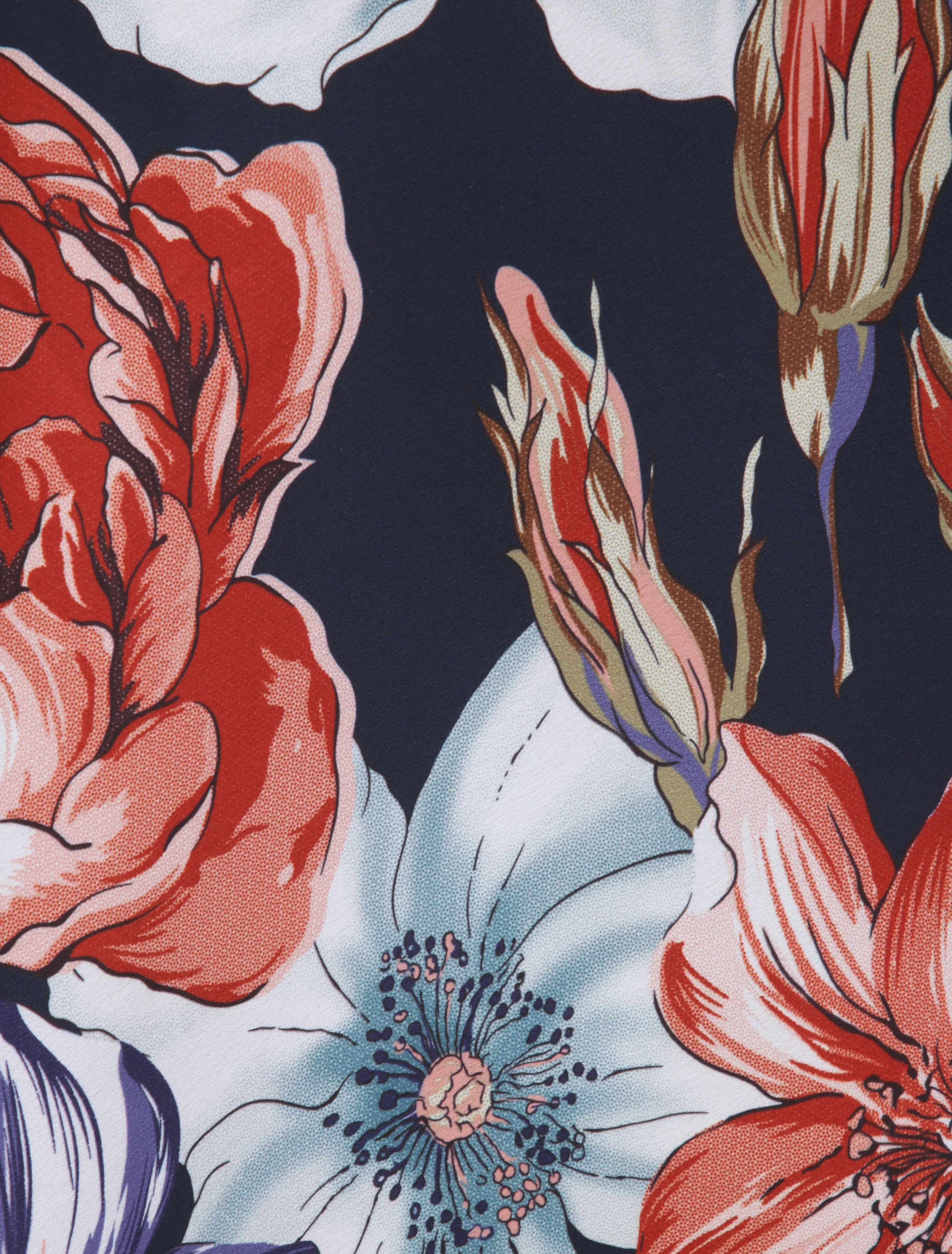 Vierkante tanktop met abstracte bloemenpatronen - Marine - Image 4