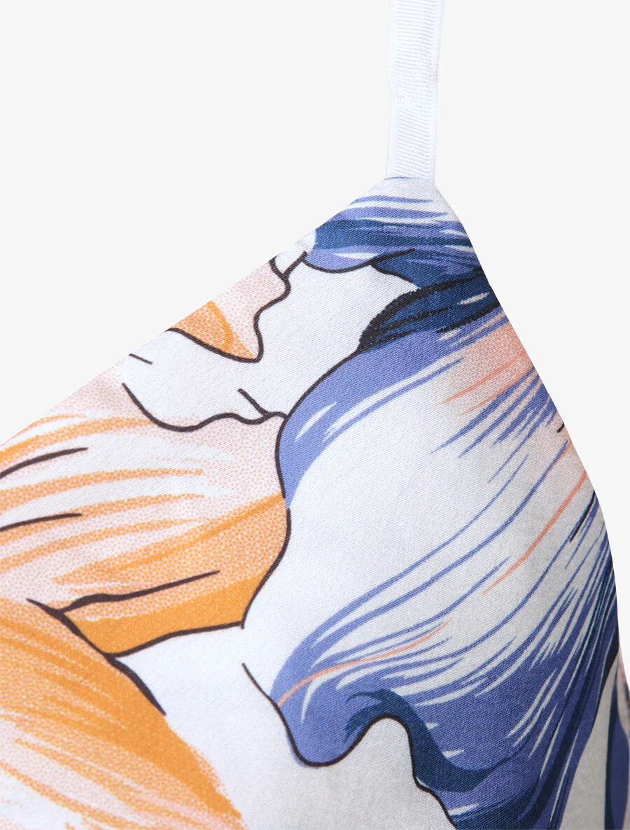 Vierkante tanktop met abstracte bloemenpatronen - Wit - Image 3