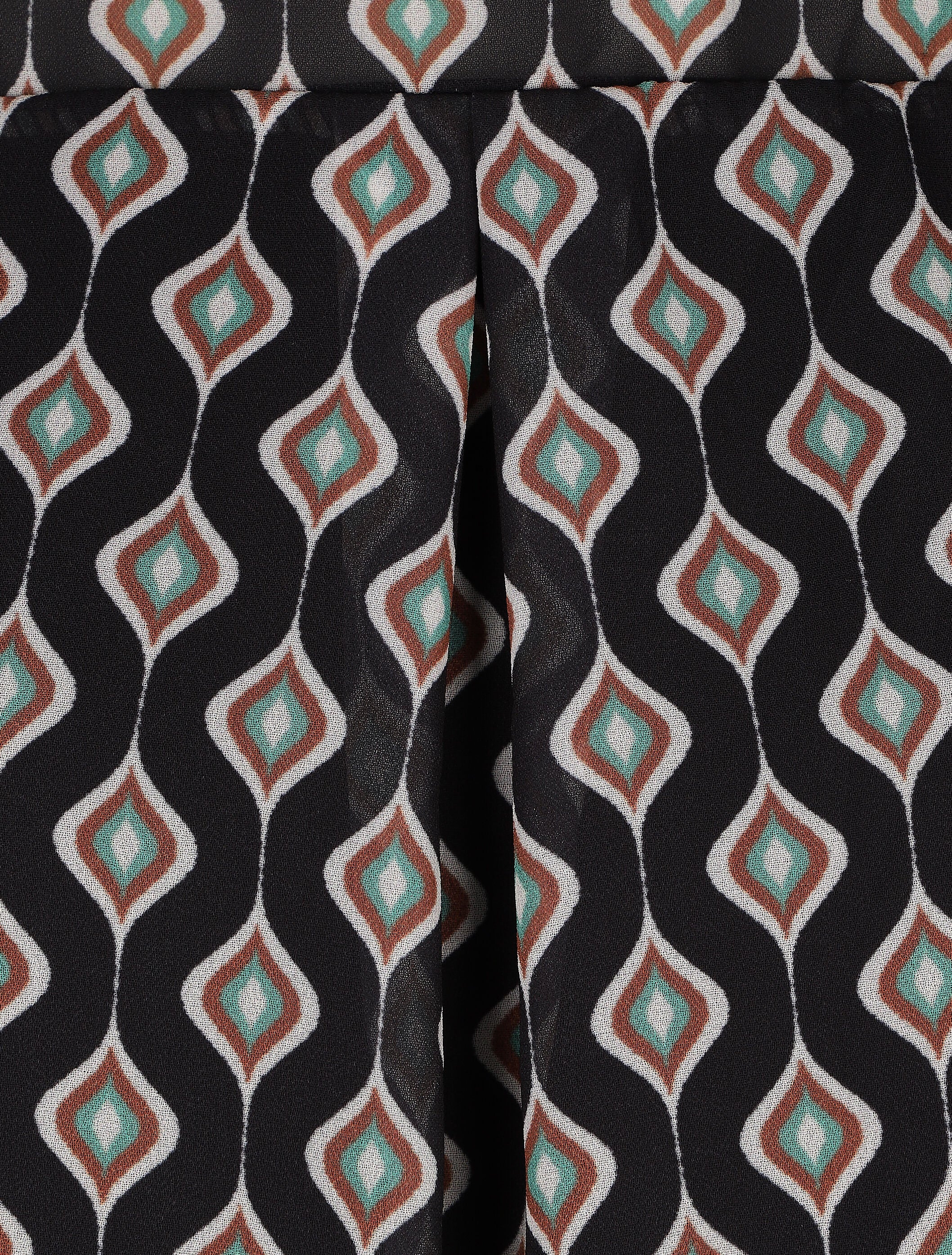 Vintage geprinte zijden blouse - Zwart - Image 3