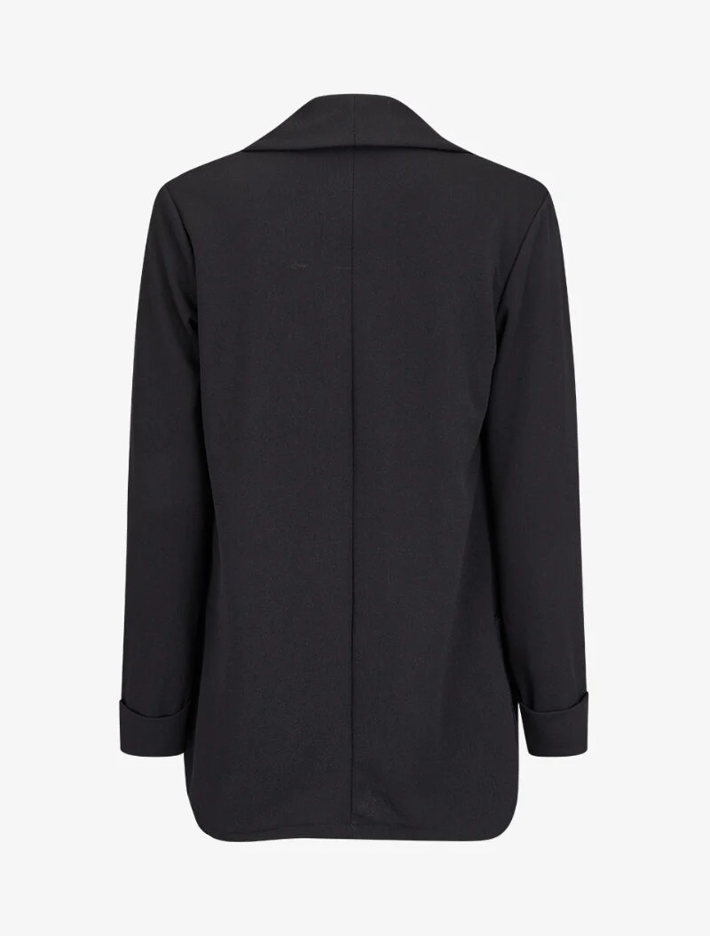 Vloeiende blazer met sjaalkraag - Zwart - Image 2
