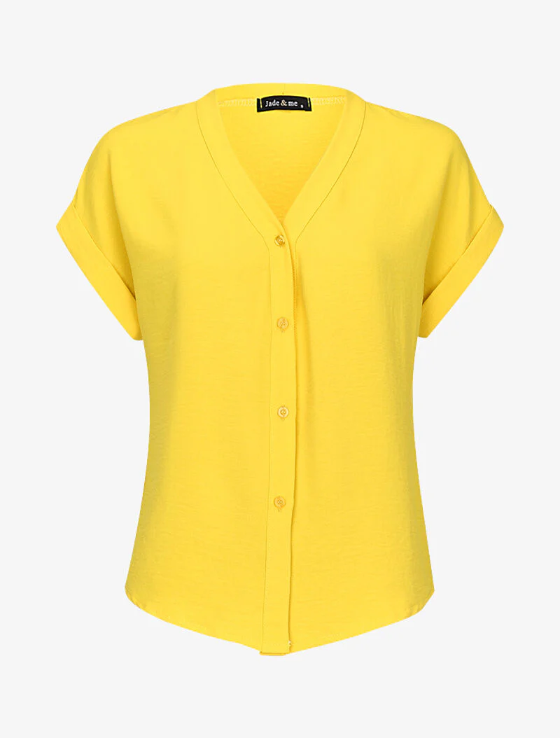 Vloeiende blouse met knopen - geel