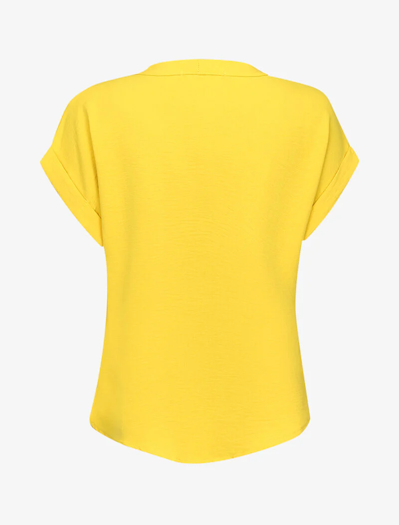Vloeiende blouse met knopen - geel - Image 2