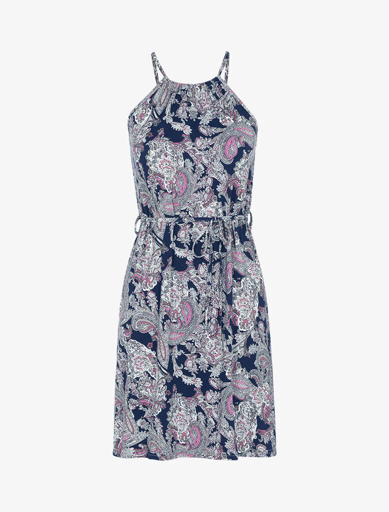 Vloeiende jurk met paisleyprint - roze