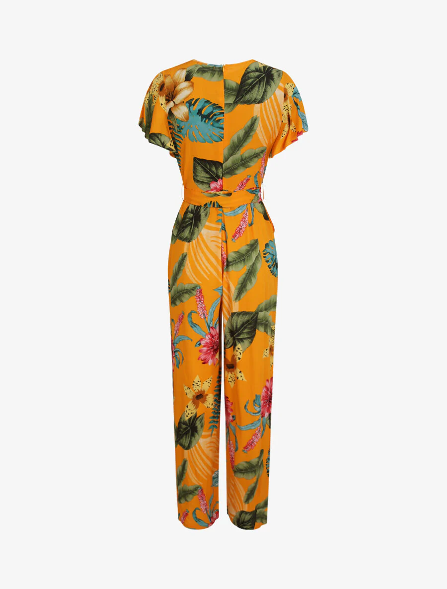 Vloeiende bloemenprint eilanden combinatie - Oranje - Image 2