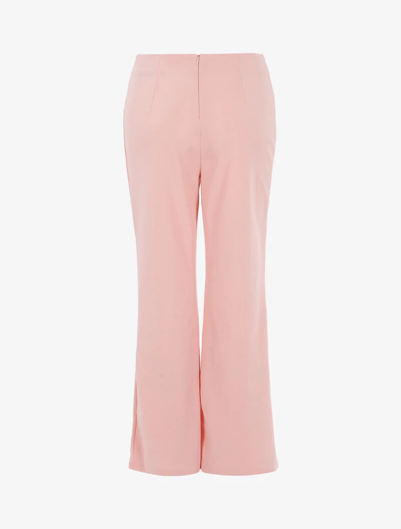 Vloeiende broek met decoratieve knopen - roze - Image 2