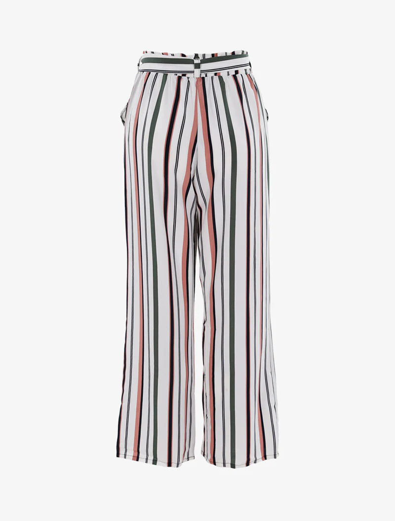 Vloeiende gestreepte broek - wit - Image 2