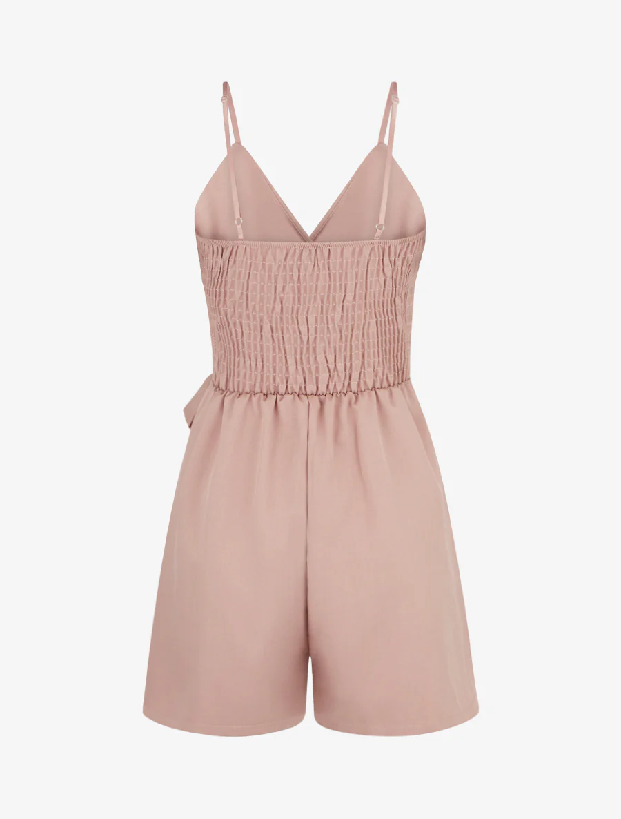 Vloeiende jumpsuit met fijne bandjes - Oudroze - Image 2