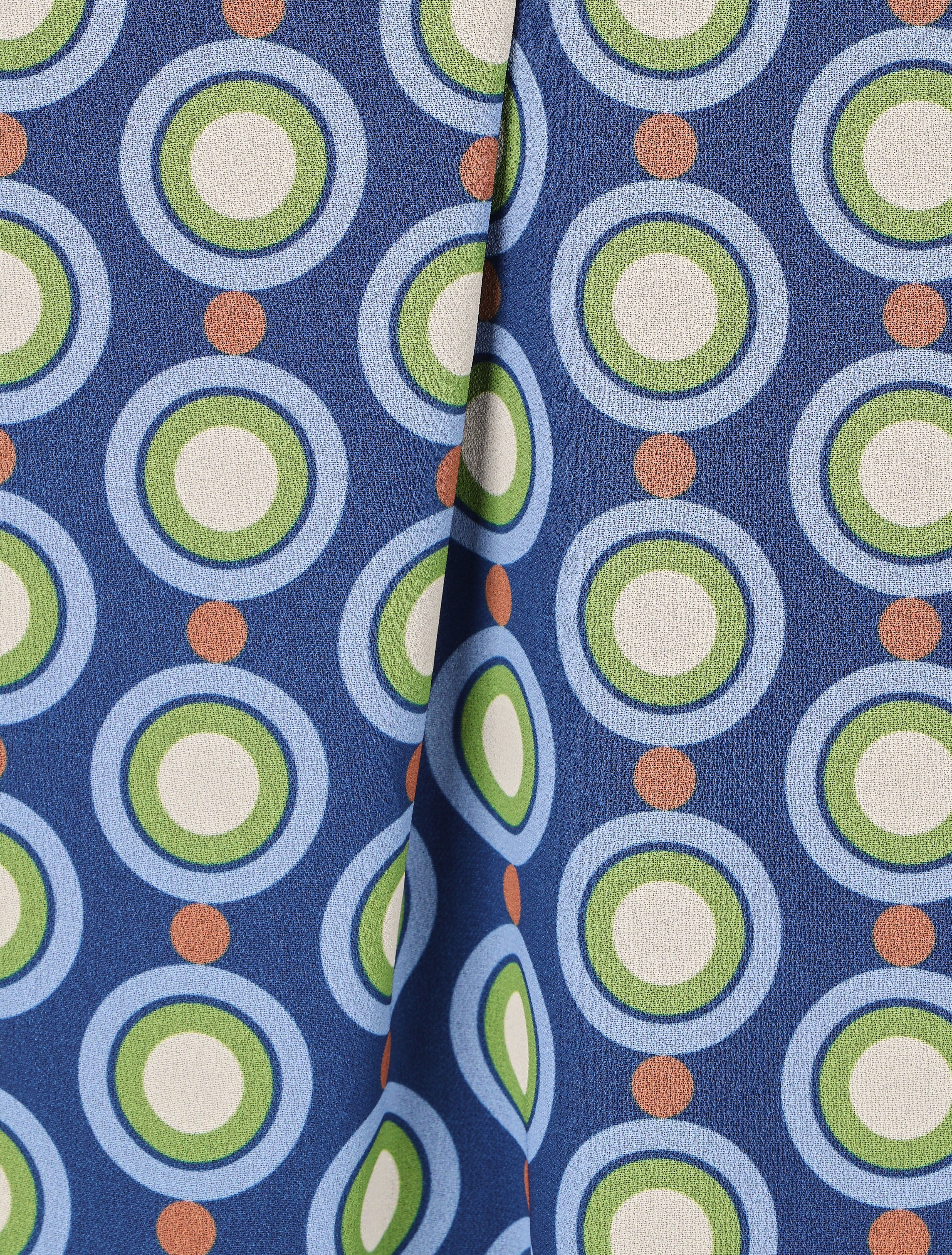 Vloeiende vintage geprinte bloes - marineblauw - Image 3