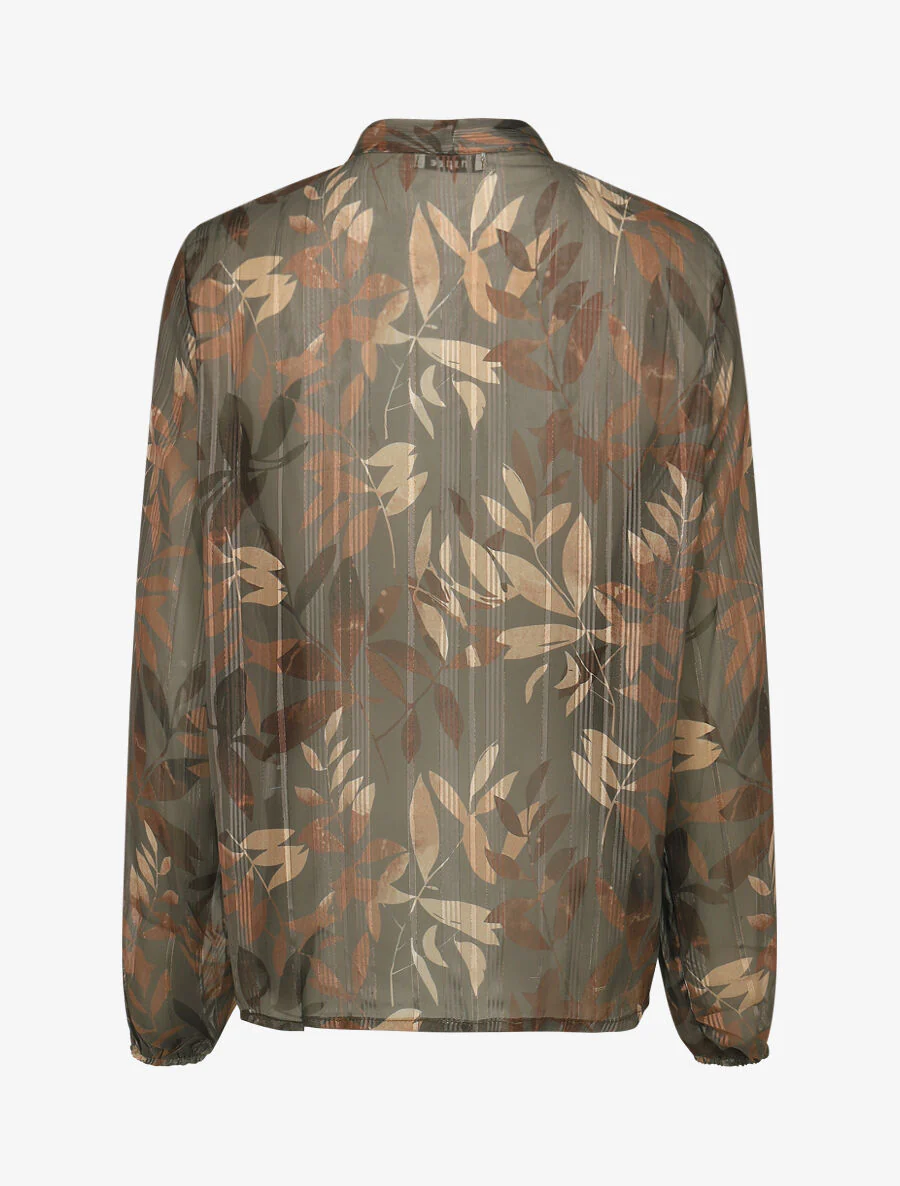 Voile blouse met bloemenprint - taupe - Image 2