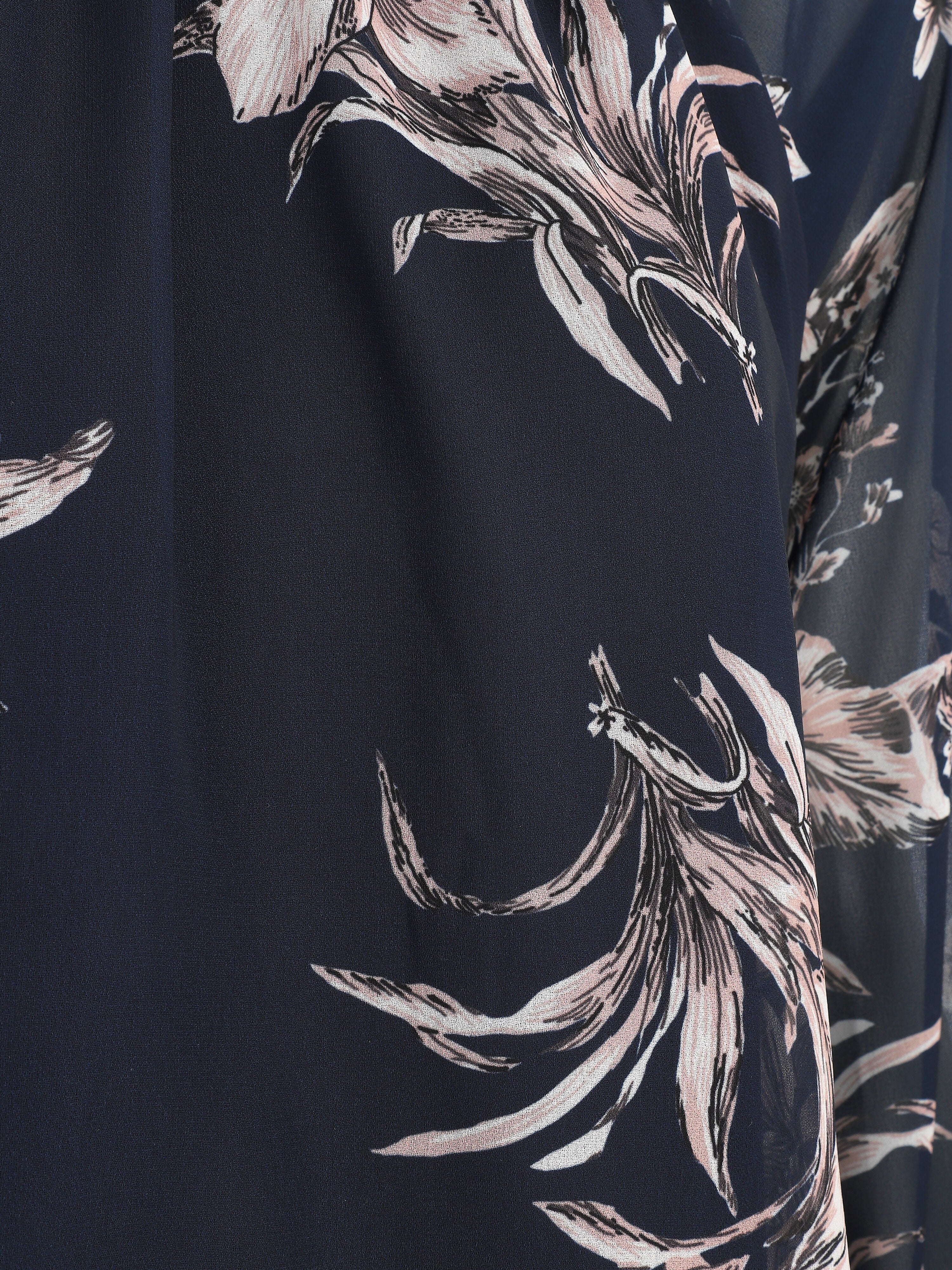 Voile blouse met bloemenprint - Marineblauw - Image 3