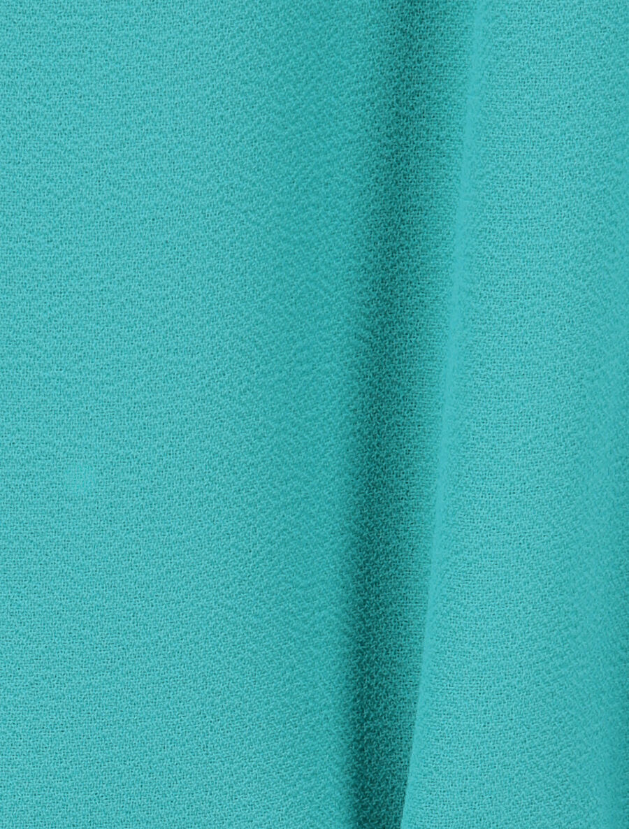 Voile jurk met ronde hals en ringdetail - Turkoois - Image 3