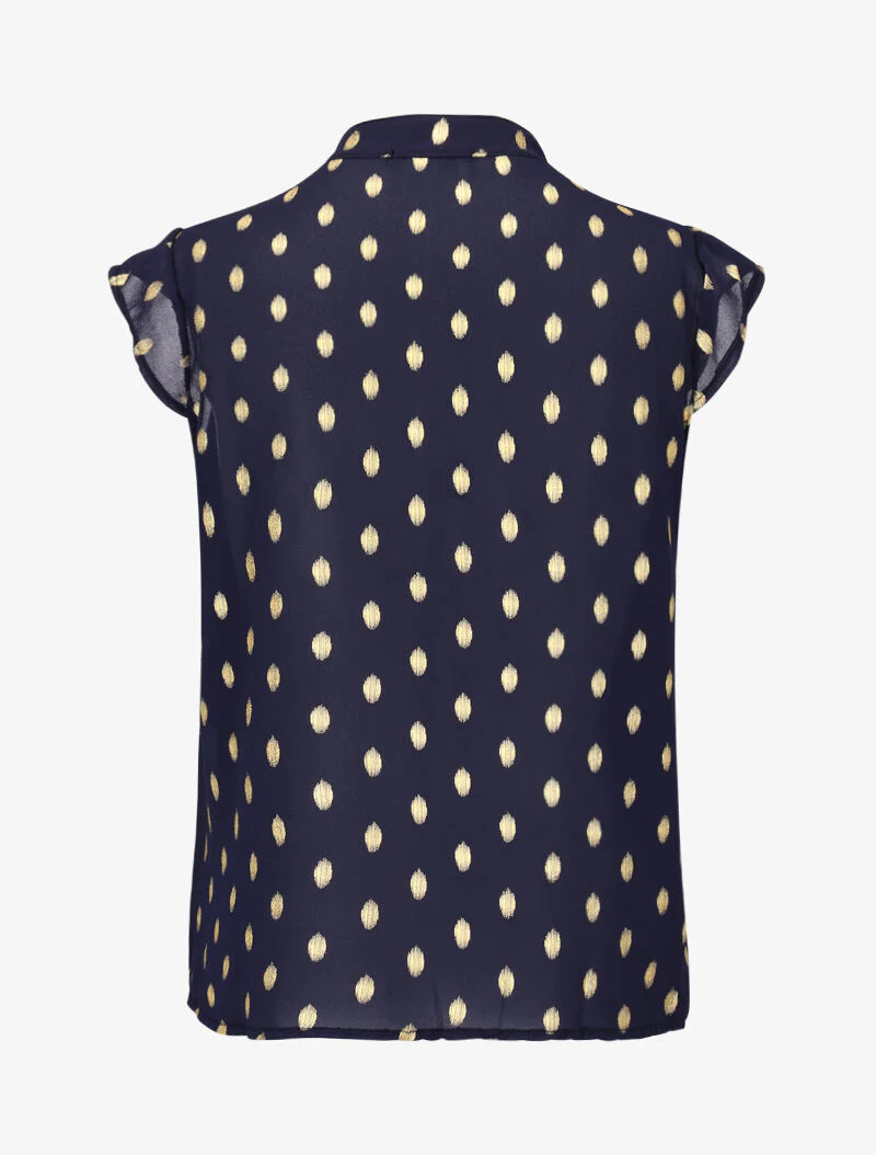 Voile top met gespikkelde print - Marineblauw - Image 2
