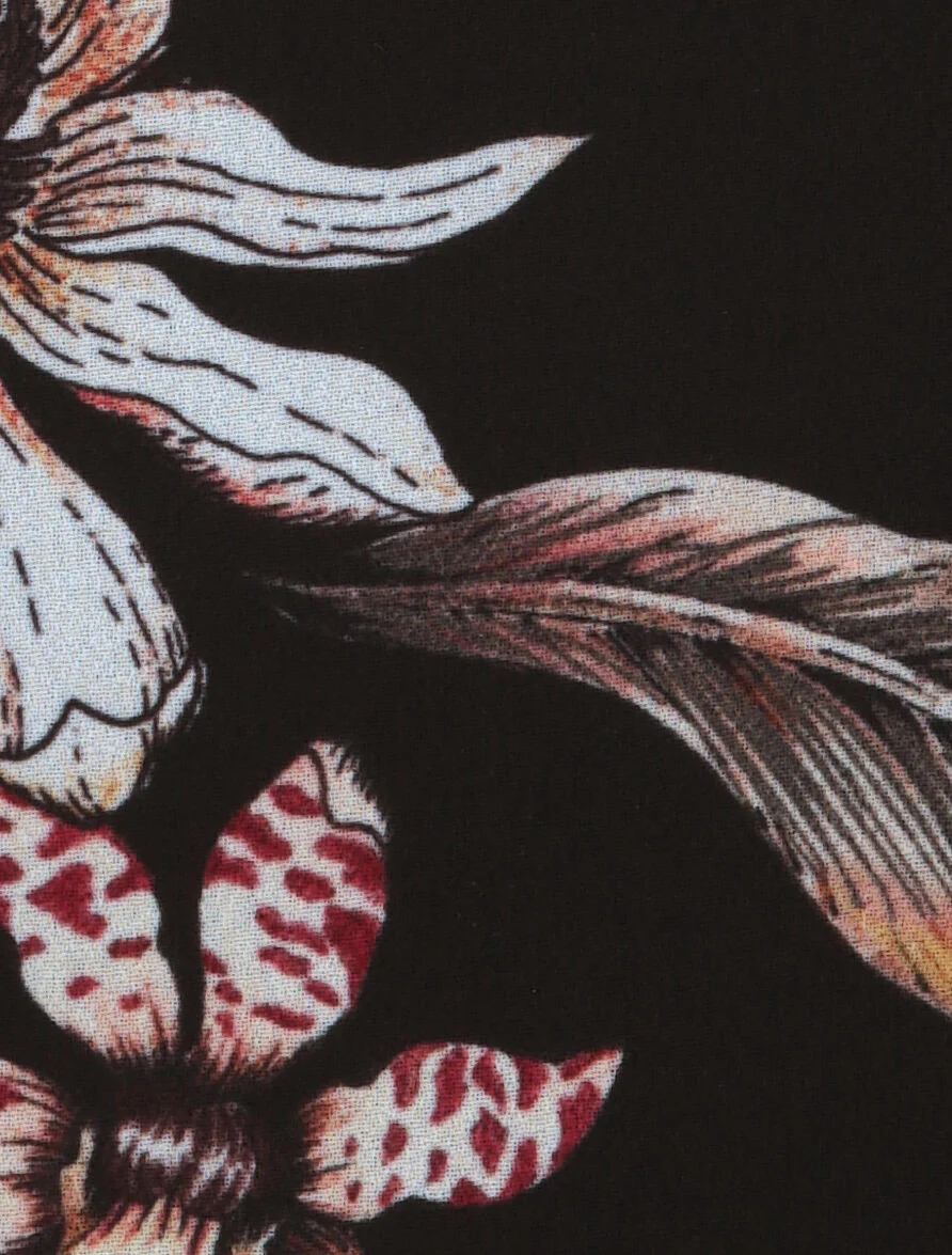 Voile top met wilde orchideeënprint - zwart - Image 3
