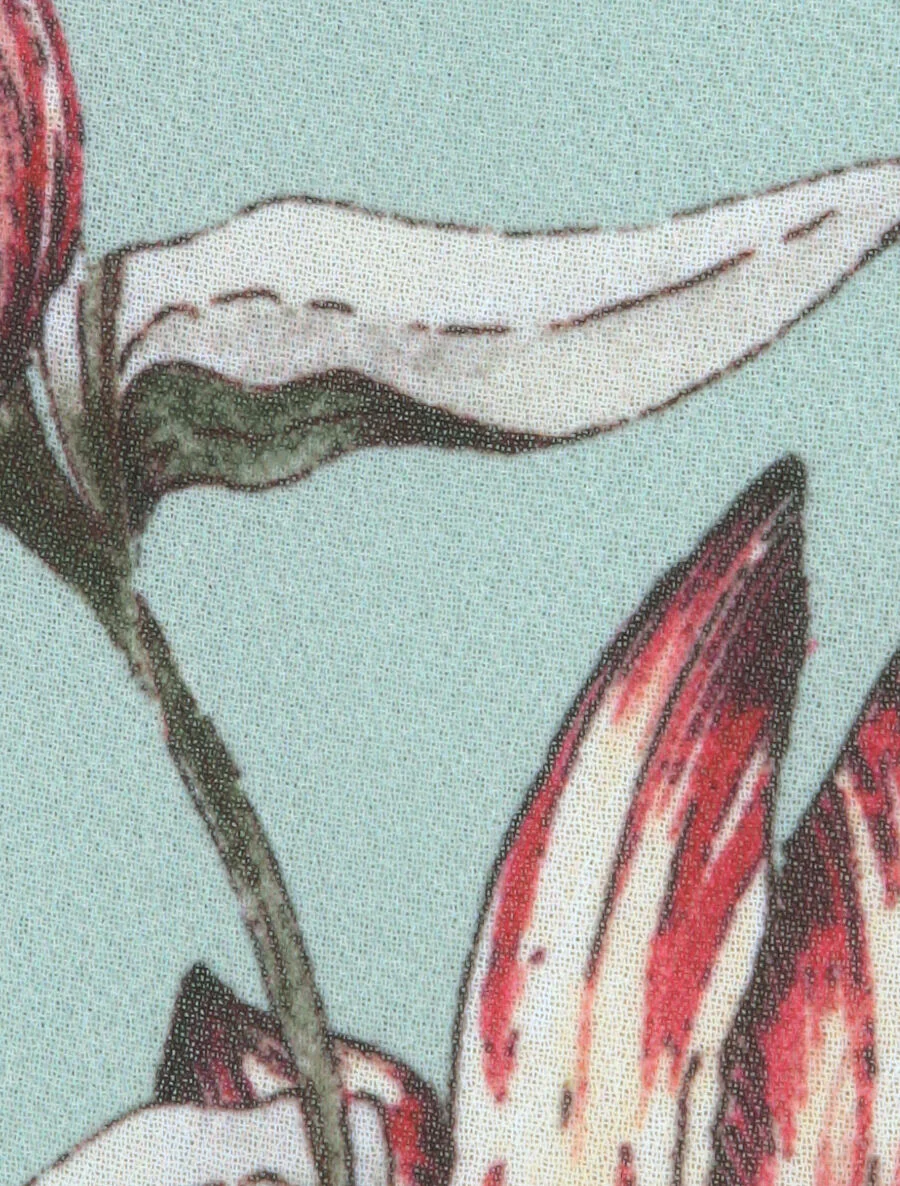 Voile top met wilde orchideeënprint - Watergroen - Image 3