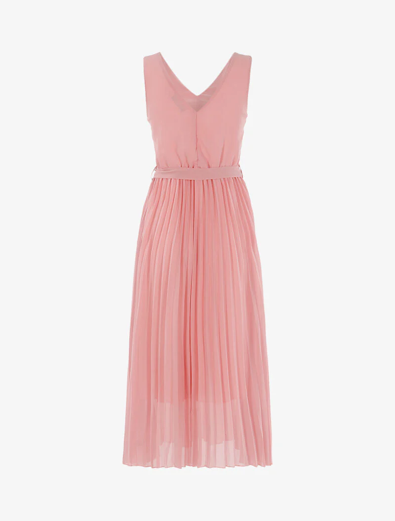 Jurk met gewafelde zoom - roze - Image 2