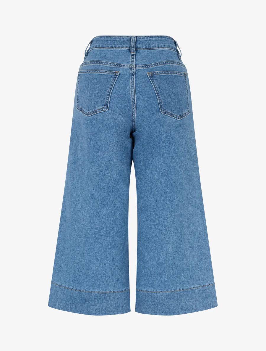 Wide leg jeans capri - Blauw - Image 2