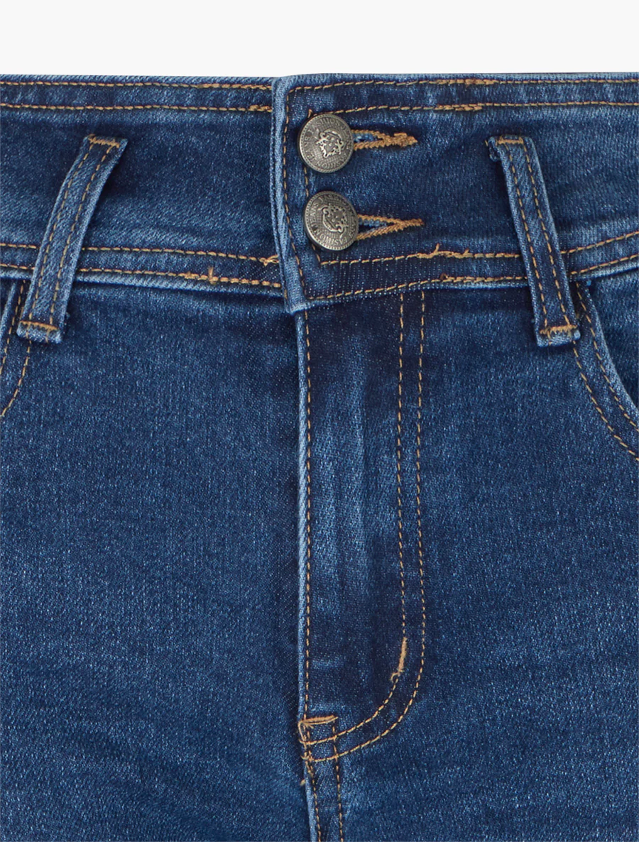 Wide leg jeans met twee knoopsluitingen. - Blauw - Image 3