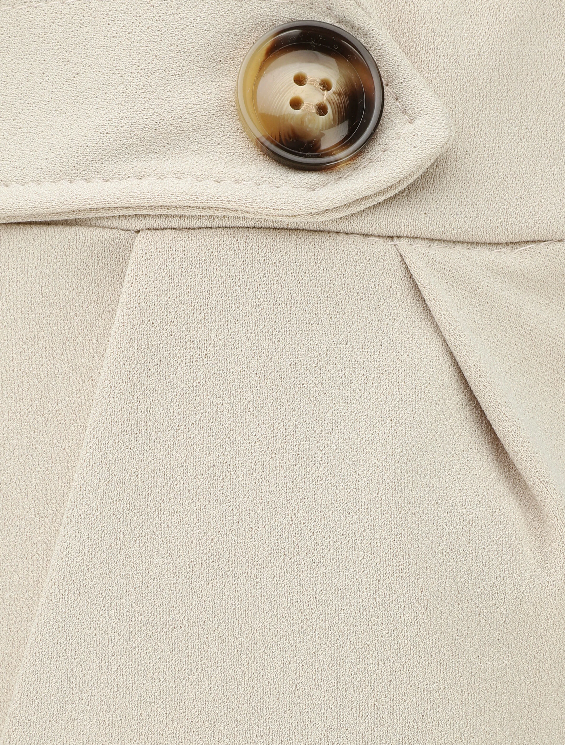 Wijd broek met elastische taille - Beige - Image 3