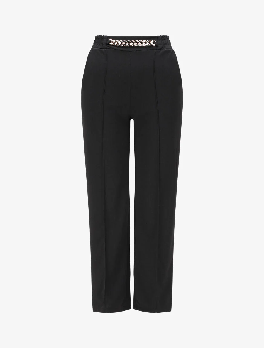 Wijd broek met kettingmaat - Zwart