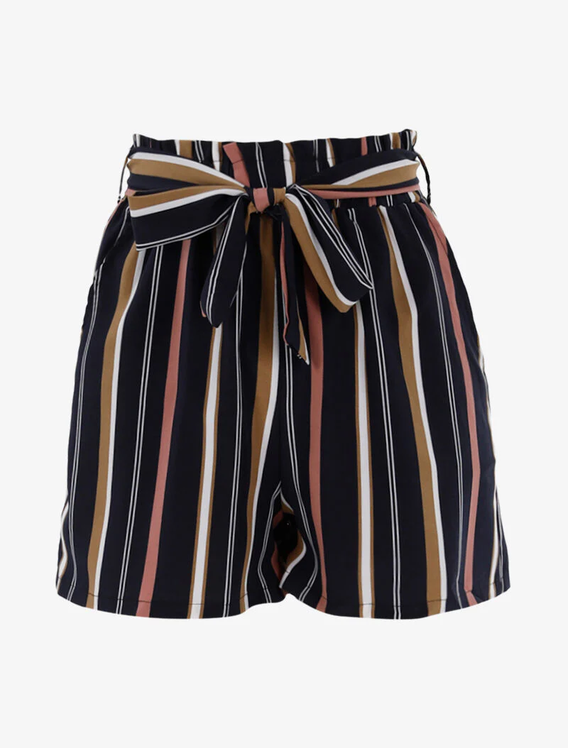 Korte gestreepte short - marine