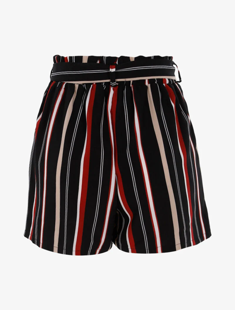 Korte gestreepte short - bordeaux - Image 2