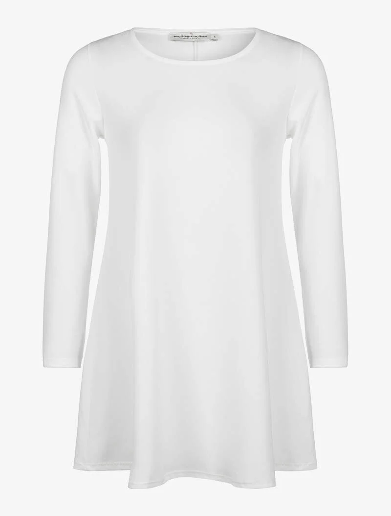 Ruime trapeze jurk - wit