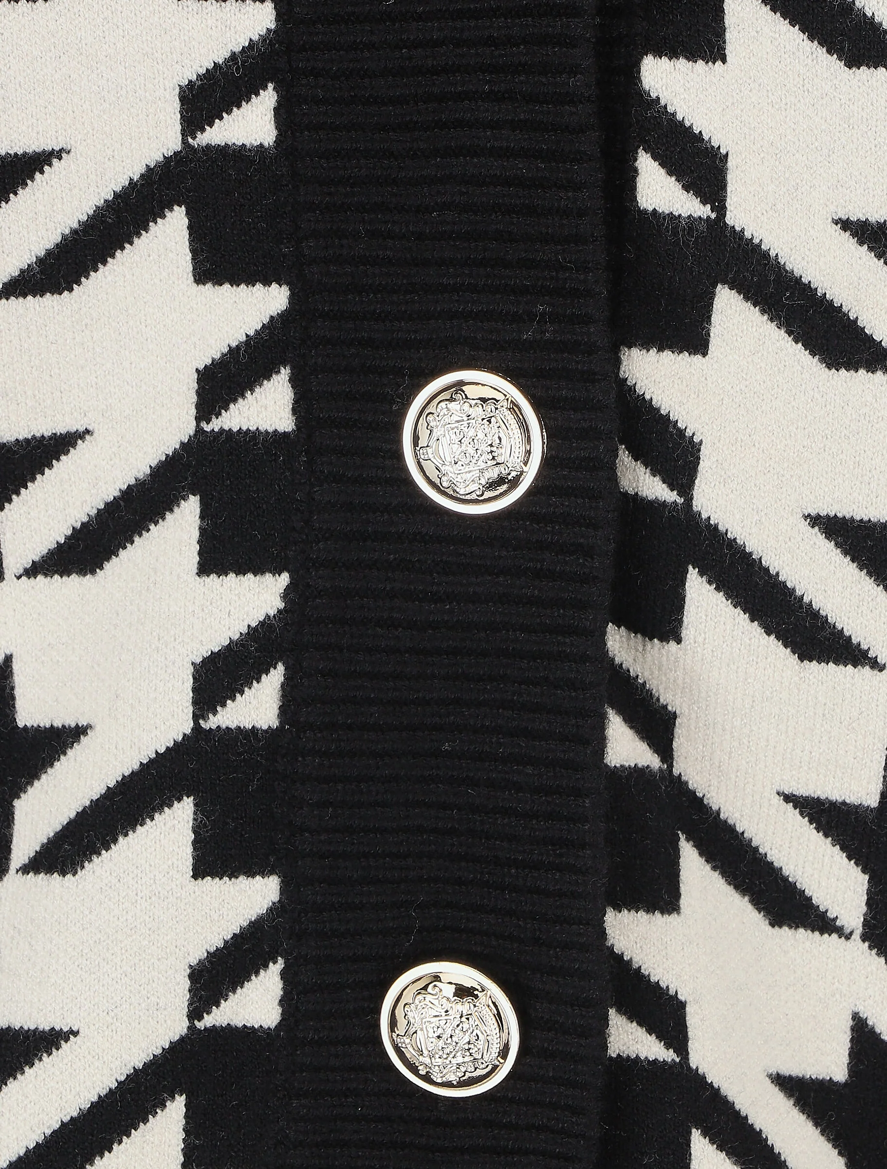 Wijd vest met pied-de-poule - zwart/wit - Image 4
