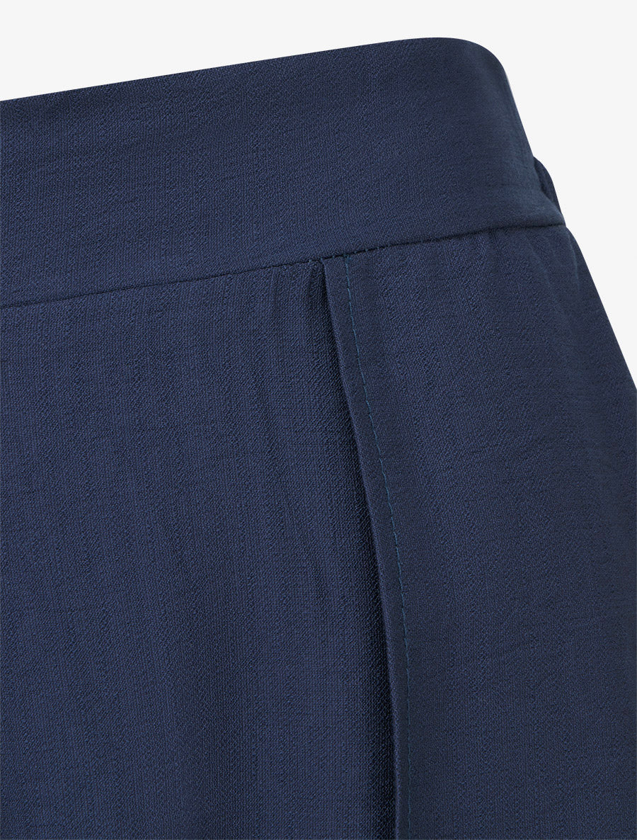 Wijde broek met asymmetrische randen - Marine - Image 3