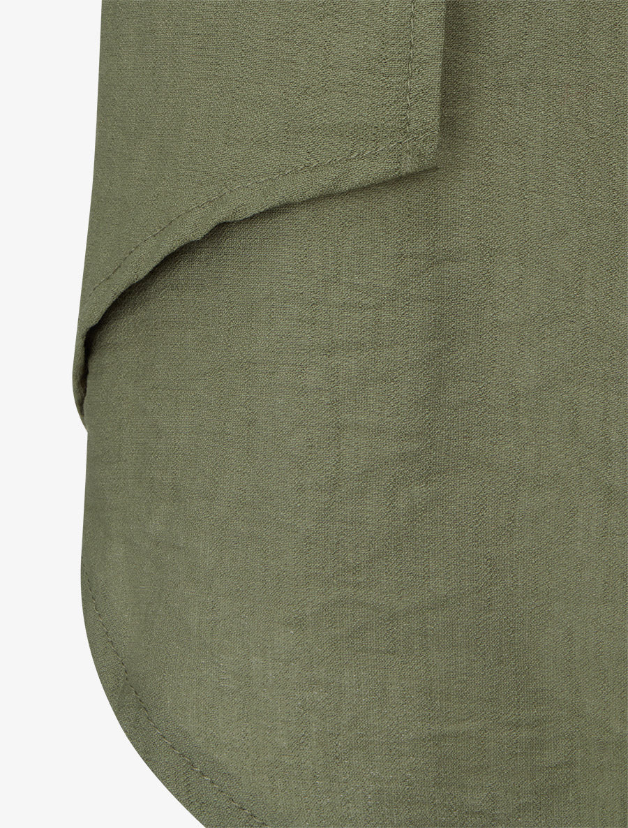 Wijde broek met asymmetrische randen - Kaki - Image 3