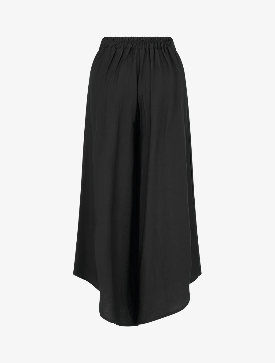 Wijde broek met asymmetrische randen - Zwart - Image 2