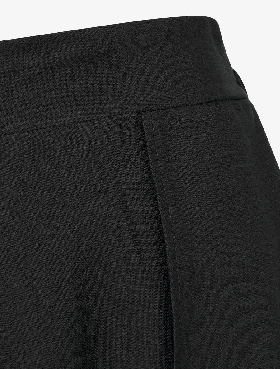 Wijde broek met asymmetrische randen - Zwart - Image 3
