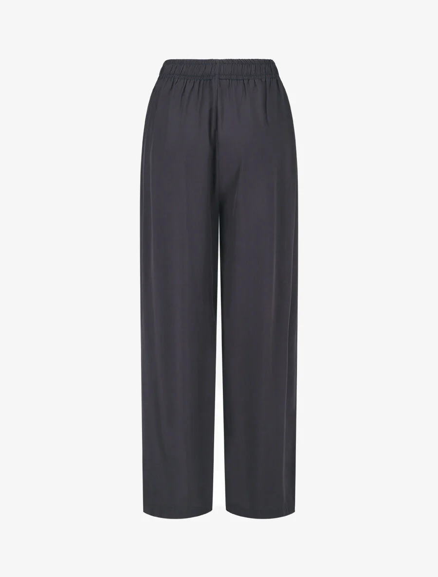 Wijde broek met elastische tailleband - Marineblauw - Image 2