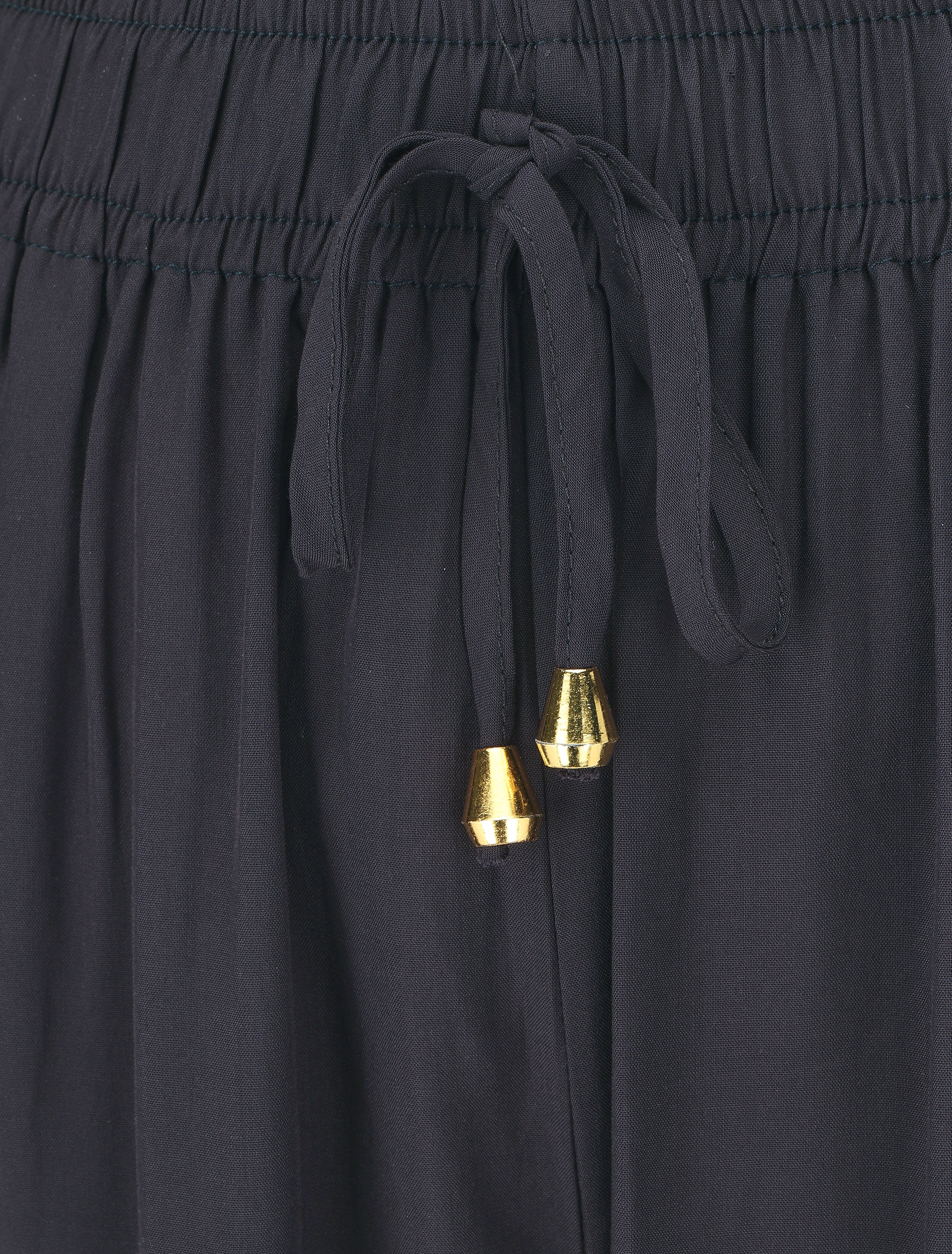 Wijde broek met elastische tailleband - Marineblauw - Image 3