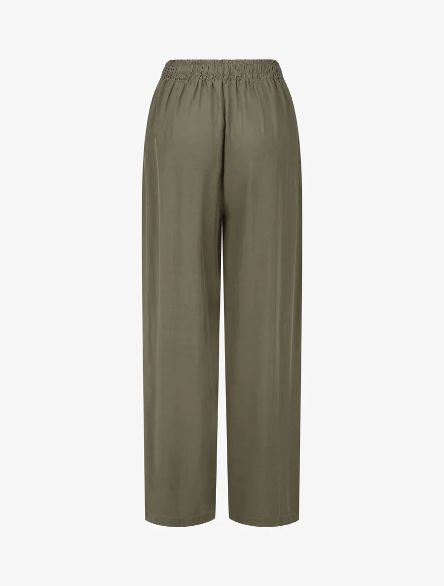 Wijde broek met elastische tailleband - Kakigroen - Image 2
