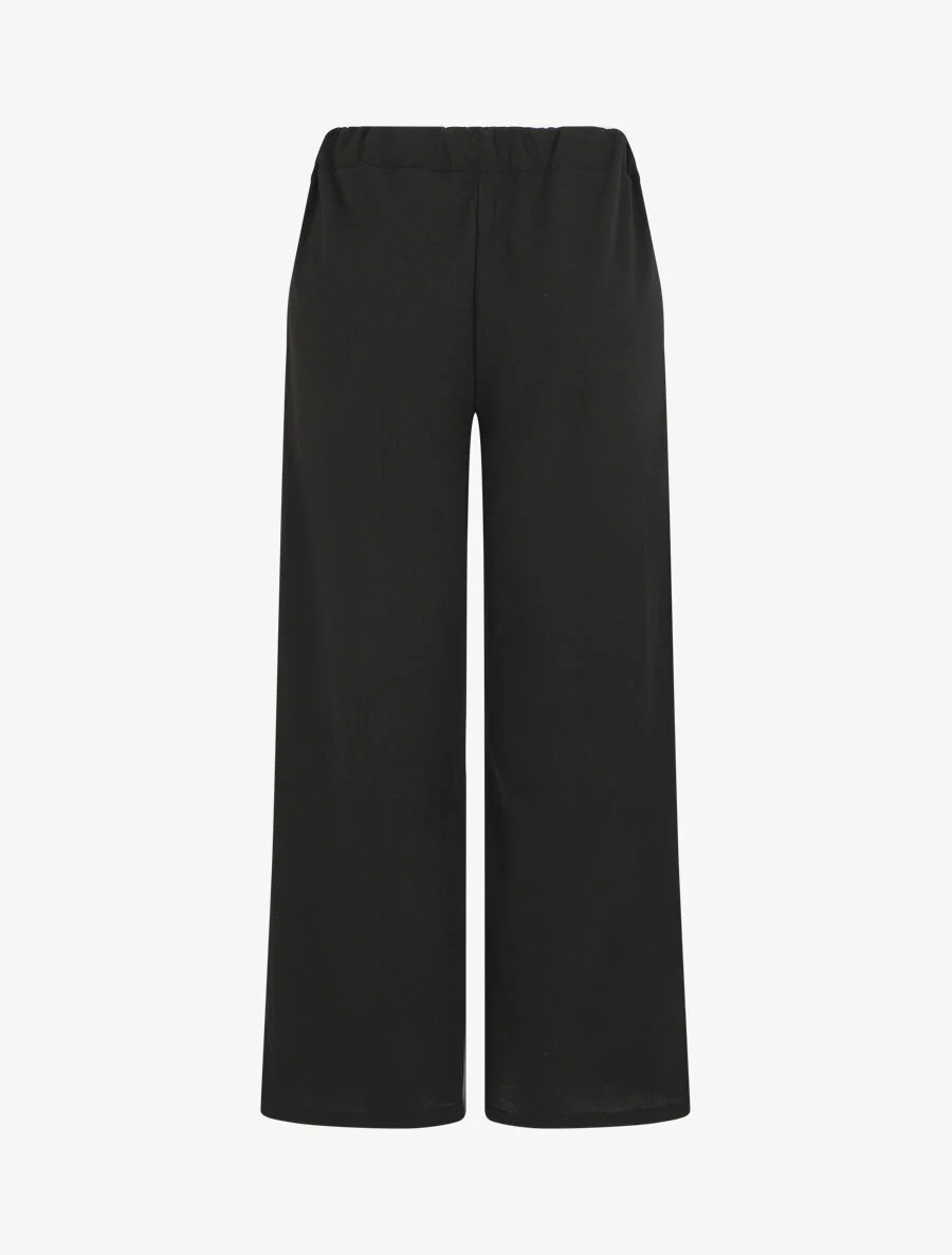 Wijde broek met elastische tailleband - Zwart - Image 2