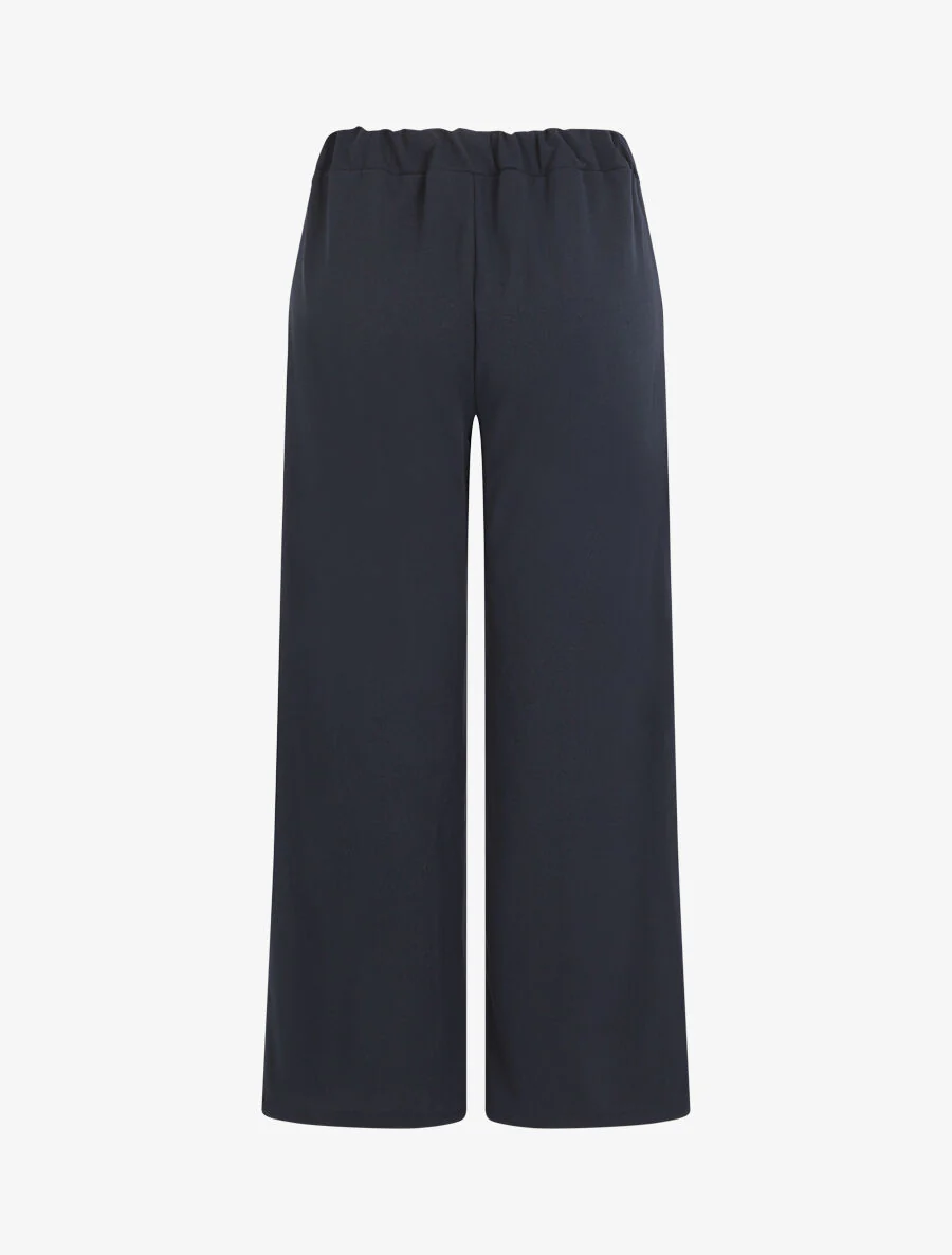 Wijde broek met elastische tailleband - Marineblauw - Image 2
