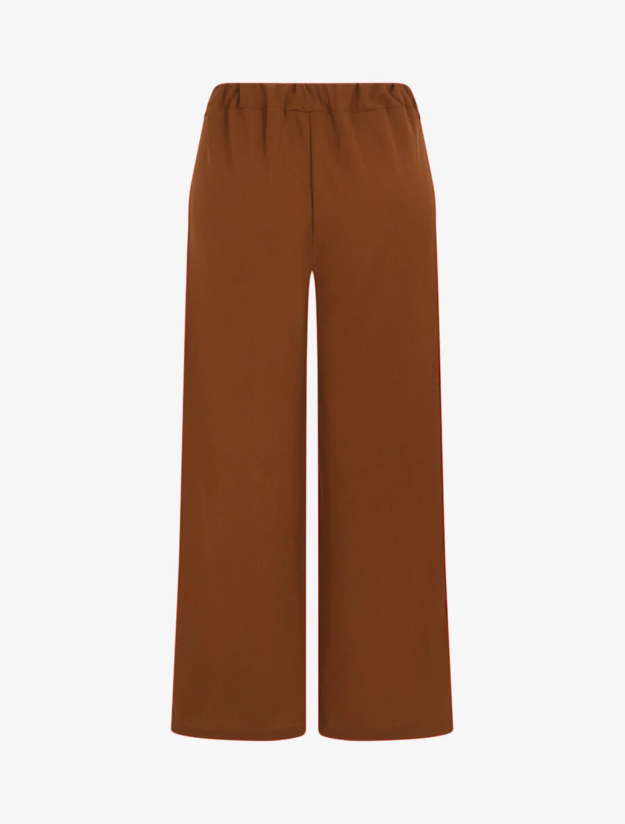 Wijde broek met elastische tailleband - Kameel - Image 2