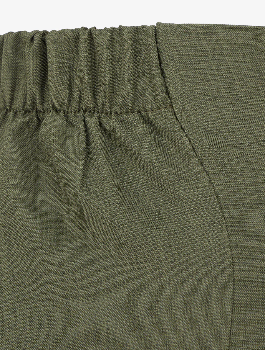 Wijde broek met hoge taille en fantasiegesp. - Kaki - Image 3