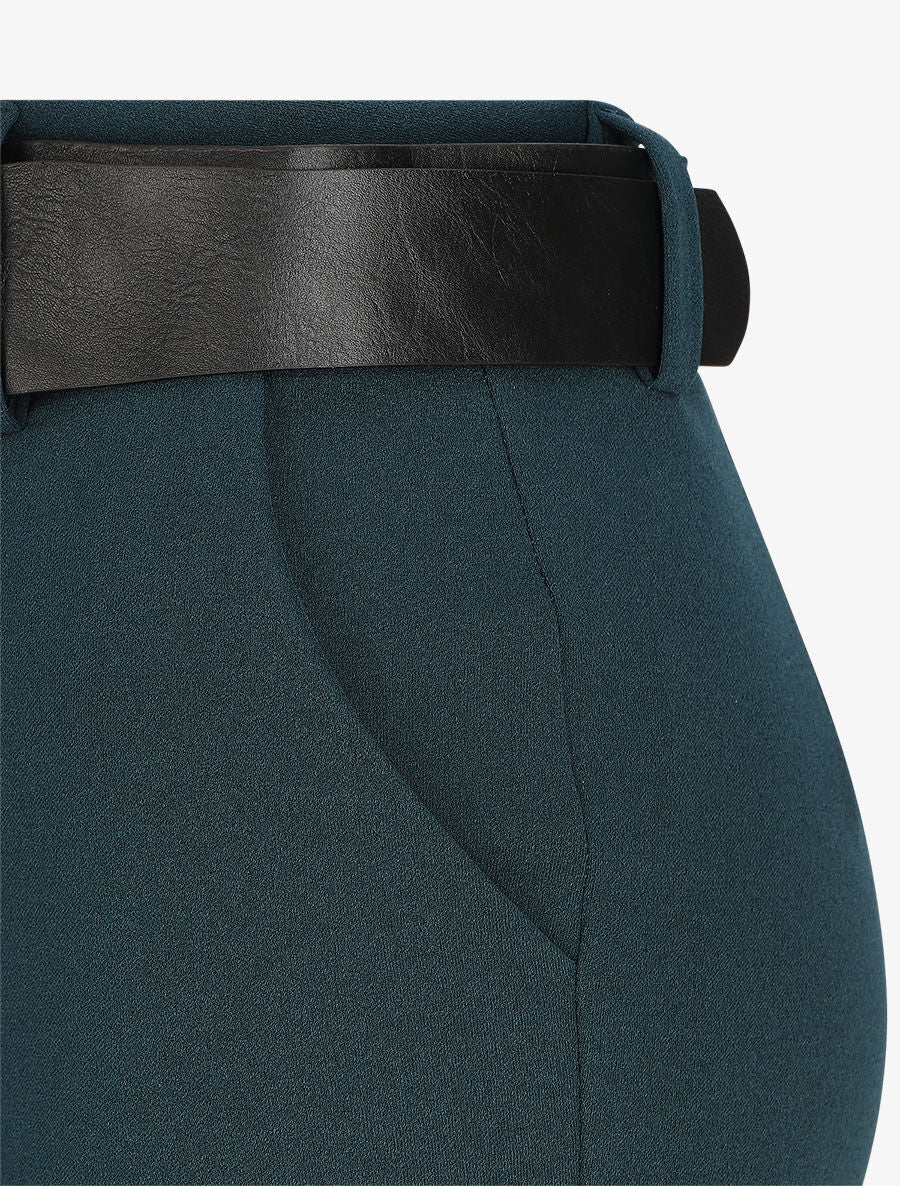 Wijde broek met hoge taille - Blauw - Image 3