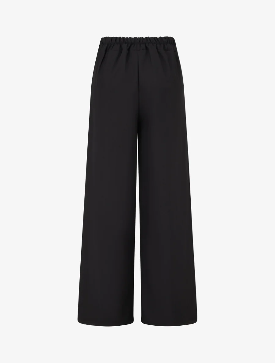 Wijde broek met riem en knopen - Zwart - Image 2