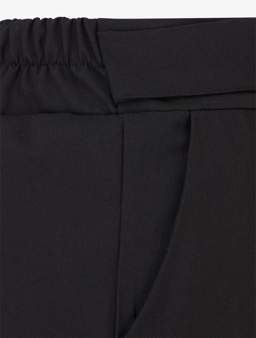 Wijde broek met riem en knopen - Zwart - Image 3