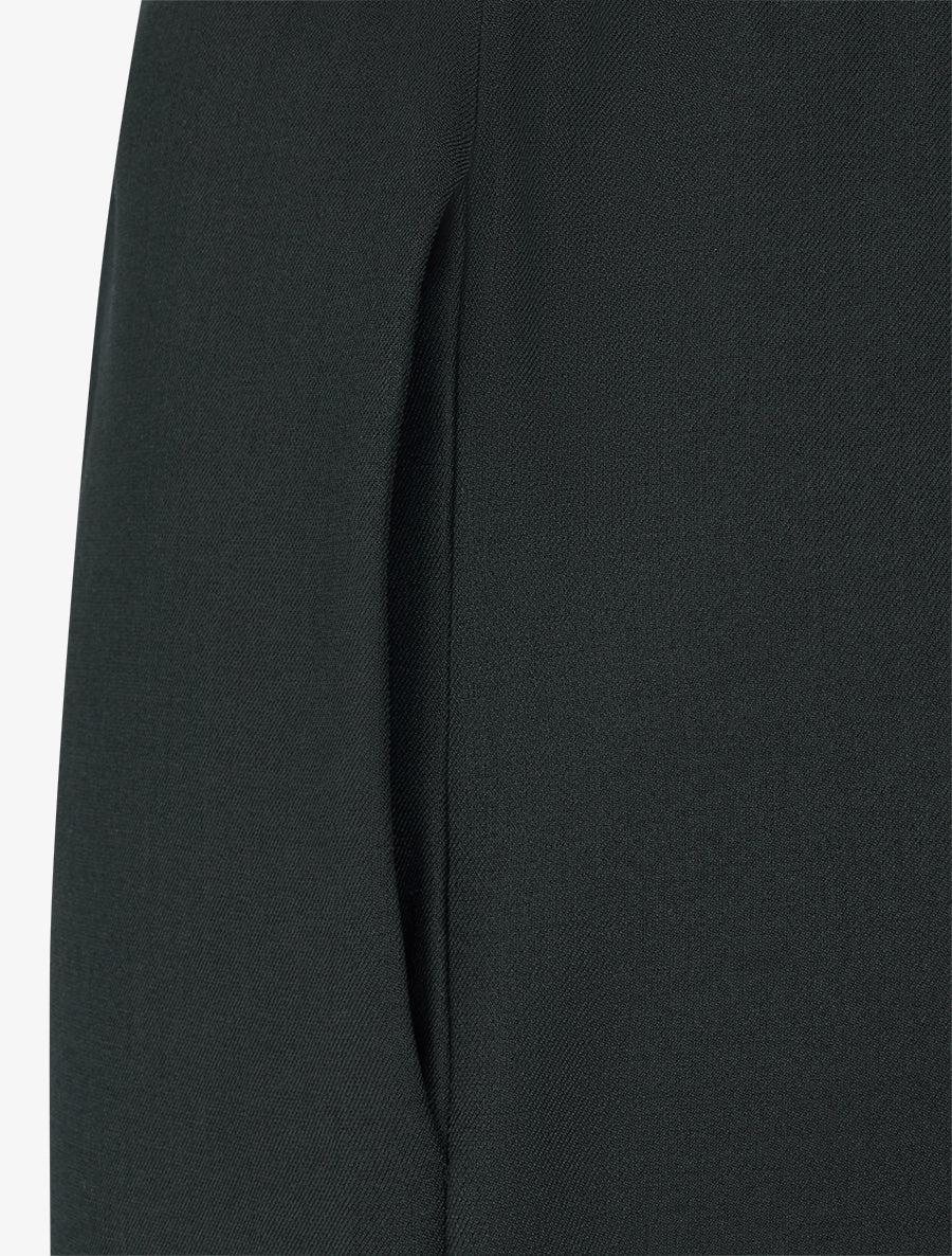 Wijde effen broek met hoge taille - Zwart - Image 3