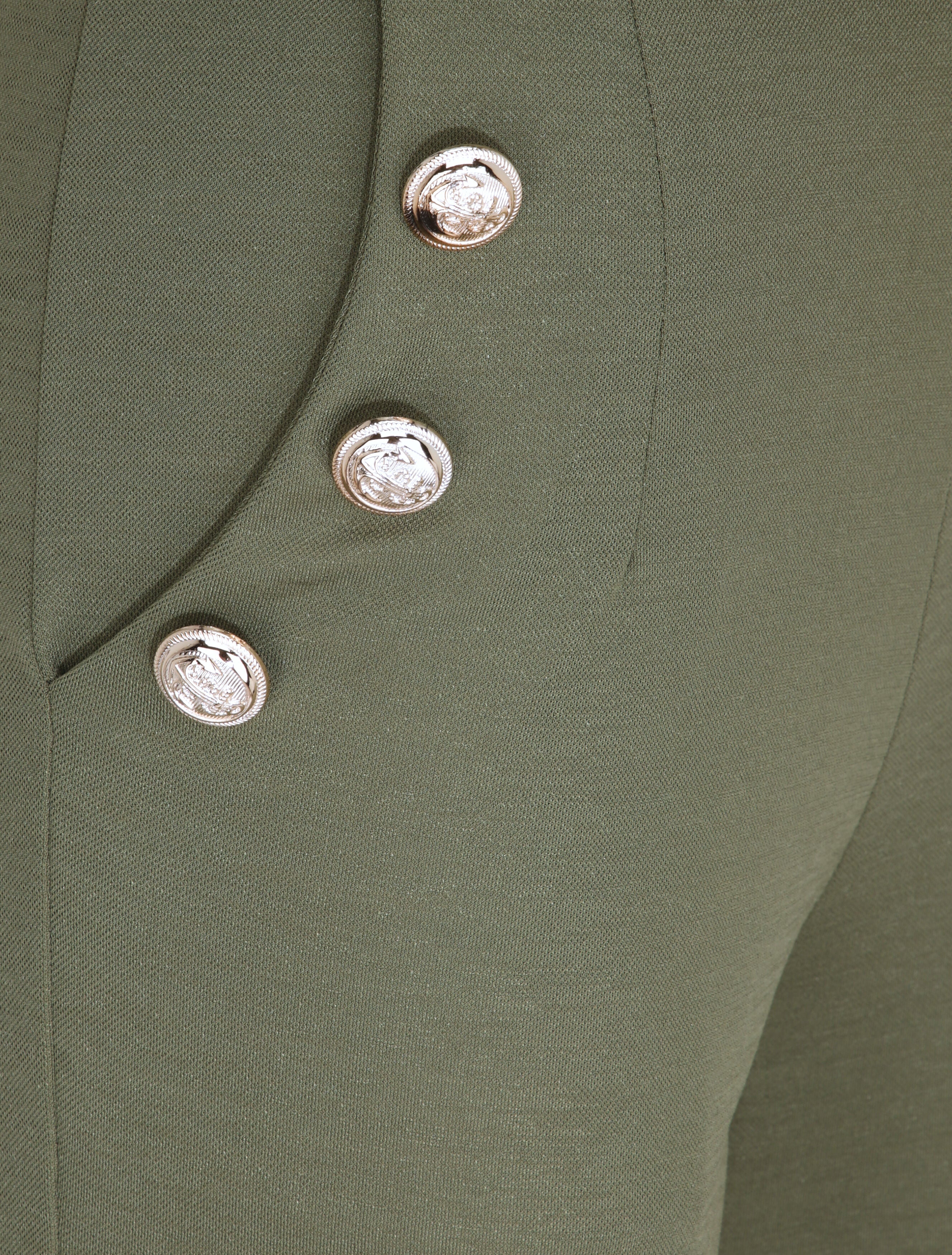 Wijde pijp en hoge taille broek - Kakigroen - Image 3