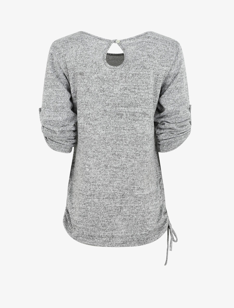 Wijde pullover met bedrukking Bless the da - Grijs gemĂȘleerd - Image 2